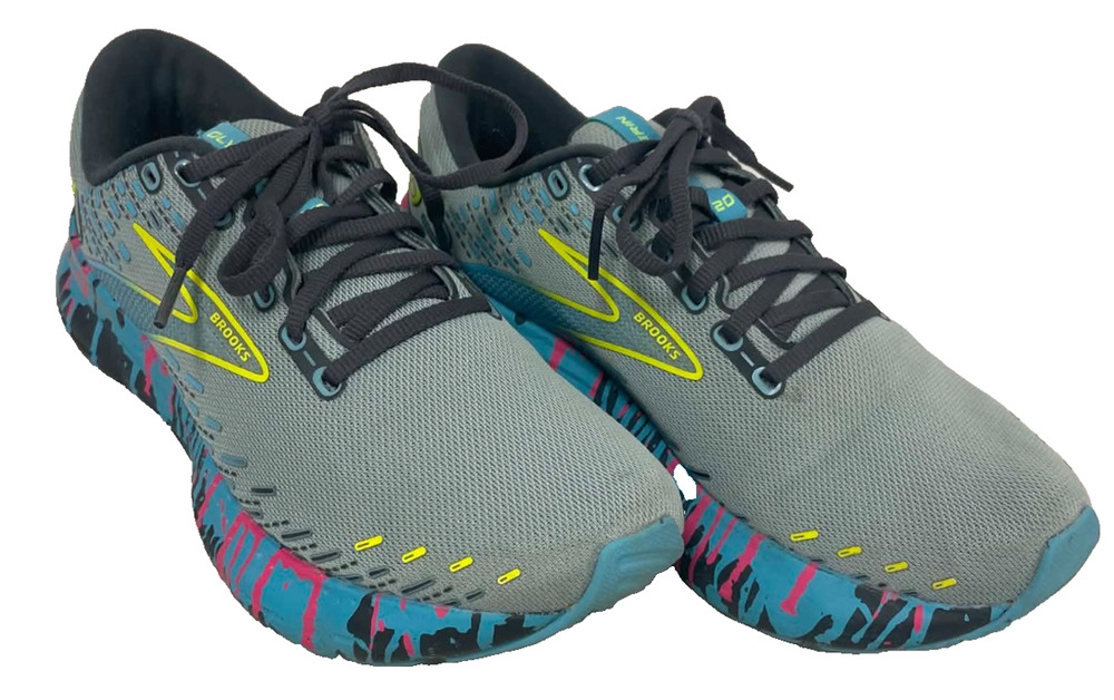 Brooks Glycerin 20 Women Size 8 Medium B Running Shoes Paint Drip Gray Jadeite